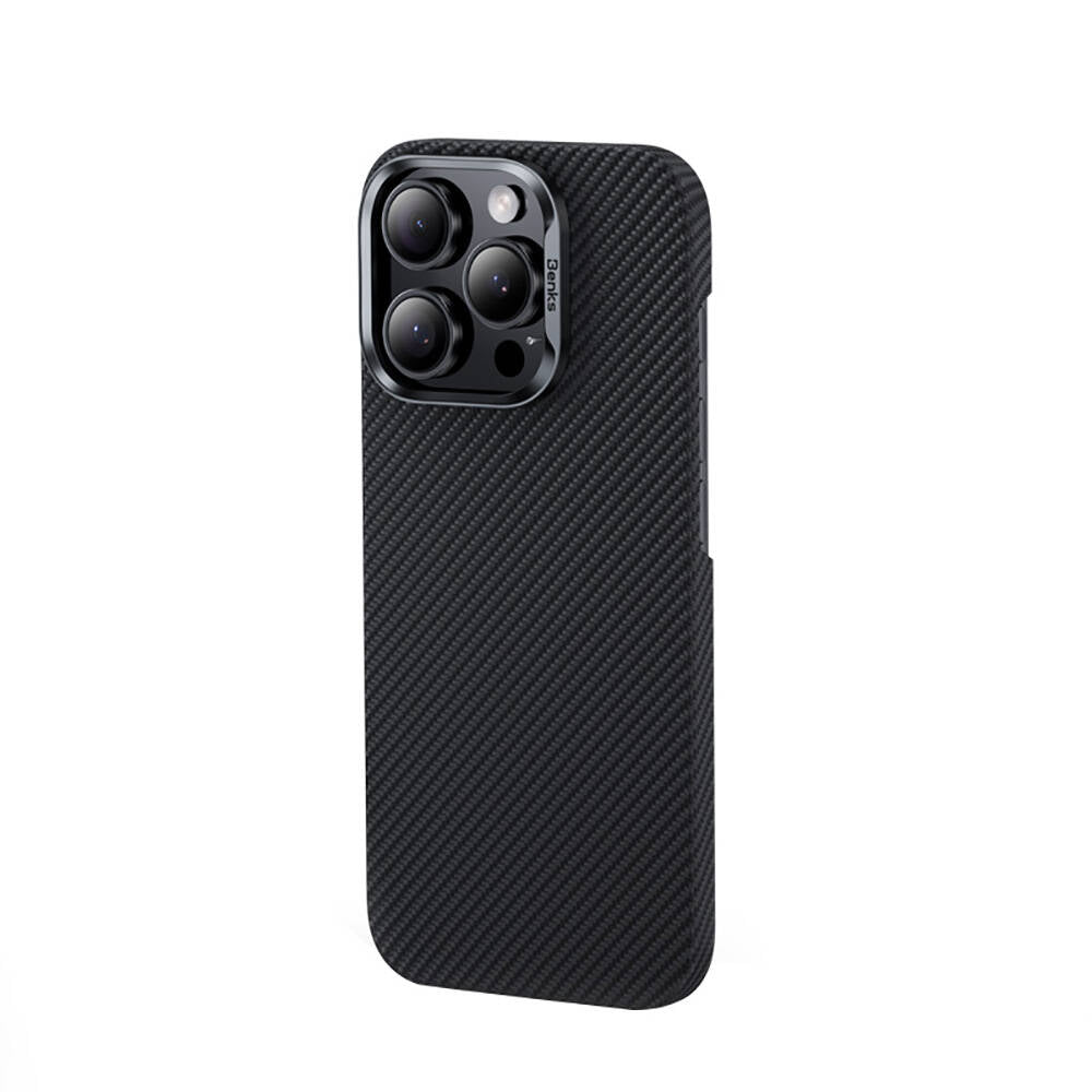 Apple iPhone 16 Pro Case Benks M-safe Charging Magnetic ArmorAir 600D Kevlar Fiber Cover Black