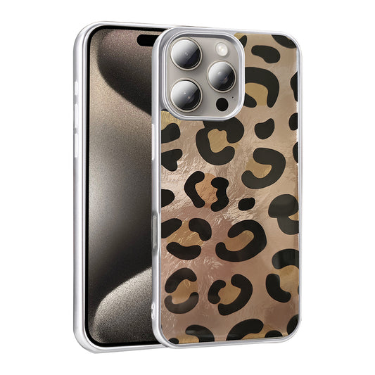 Apple iPhone 16 Pro Case Patterned Zore Mep Cover Gold Leopard