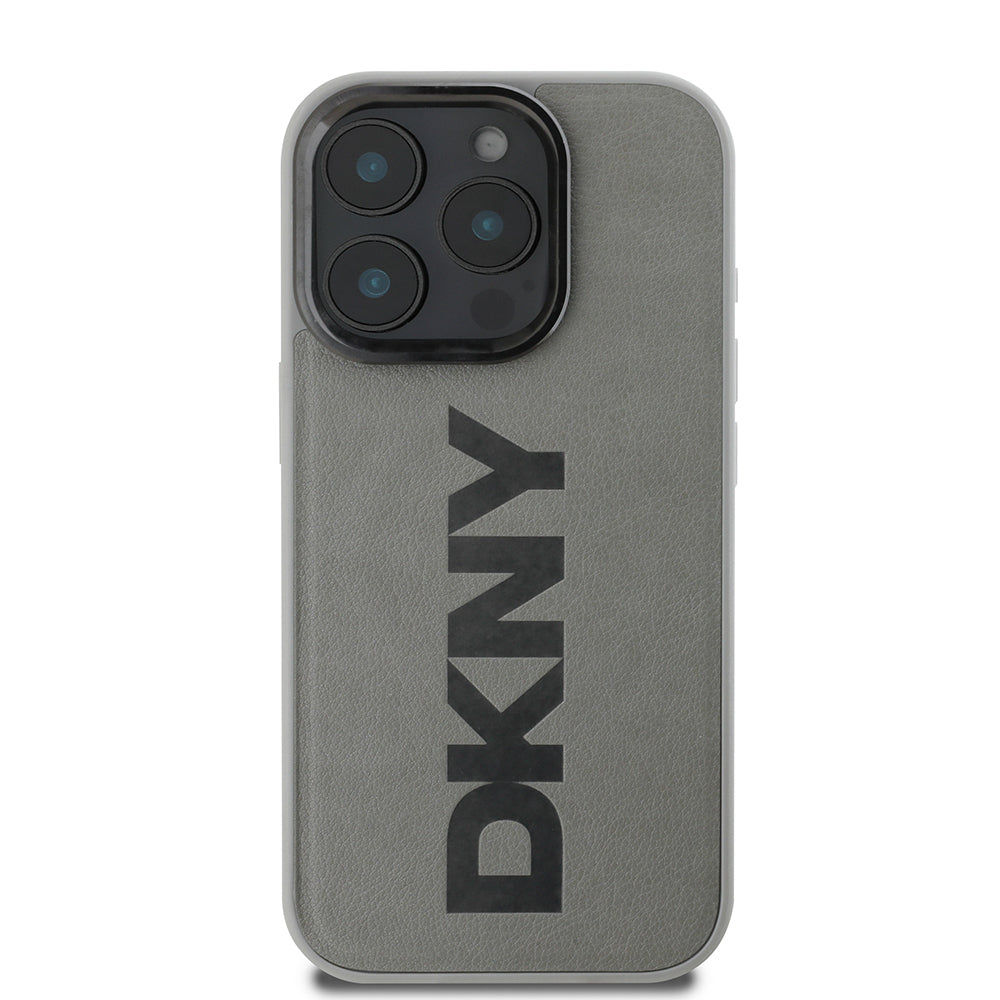 Apple iPhone 16 Pro Kılıf DKNY Orjinal Lisanslı M-safe Şarj Özellikli PU Deri Plain Kapak Kahverengi