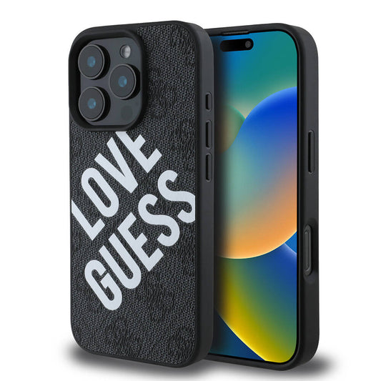 Apple iPhone 16 Pro Case Guess Original Licensed Big Love Guess Cover Black