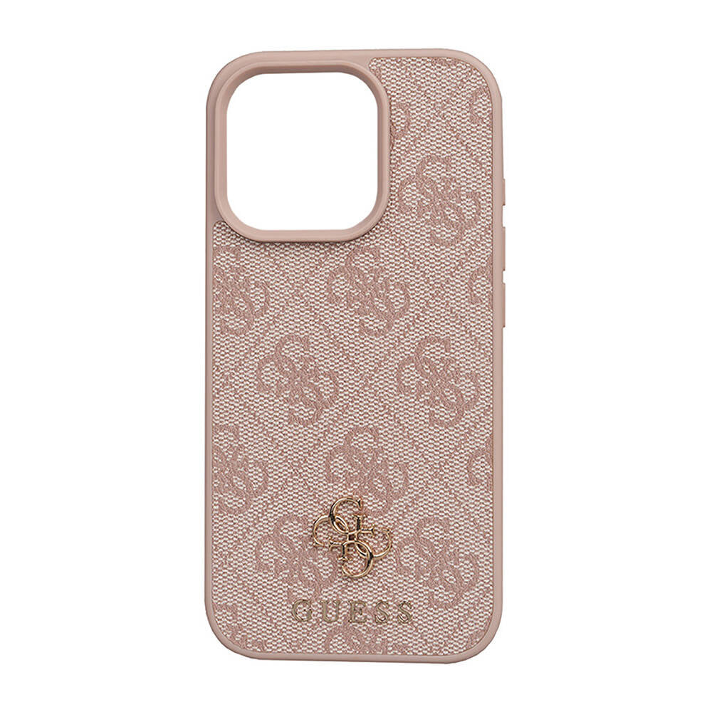 Apple iPhone 16 Pro Case Guess Original Licensed M-safe Charging Feature Small 4G Classic Cover Black