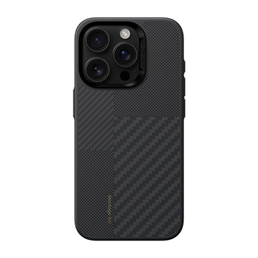 Apple iPhone 16 Pro Kılıf Karbon Fiber M-safe Şarj Özellikli Kamera Kontrol Butonlu Benks Hybrid ArmorPro Montage Kevlar Kapak