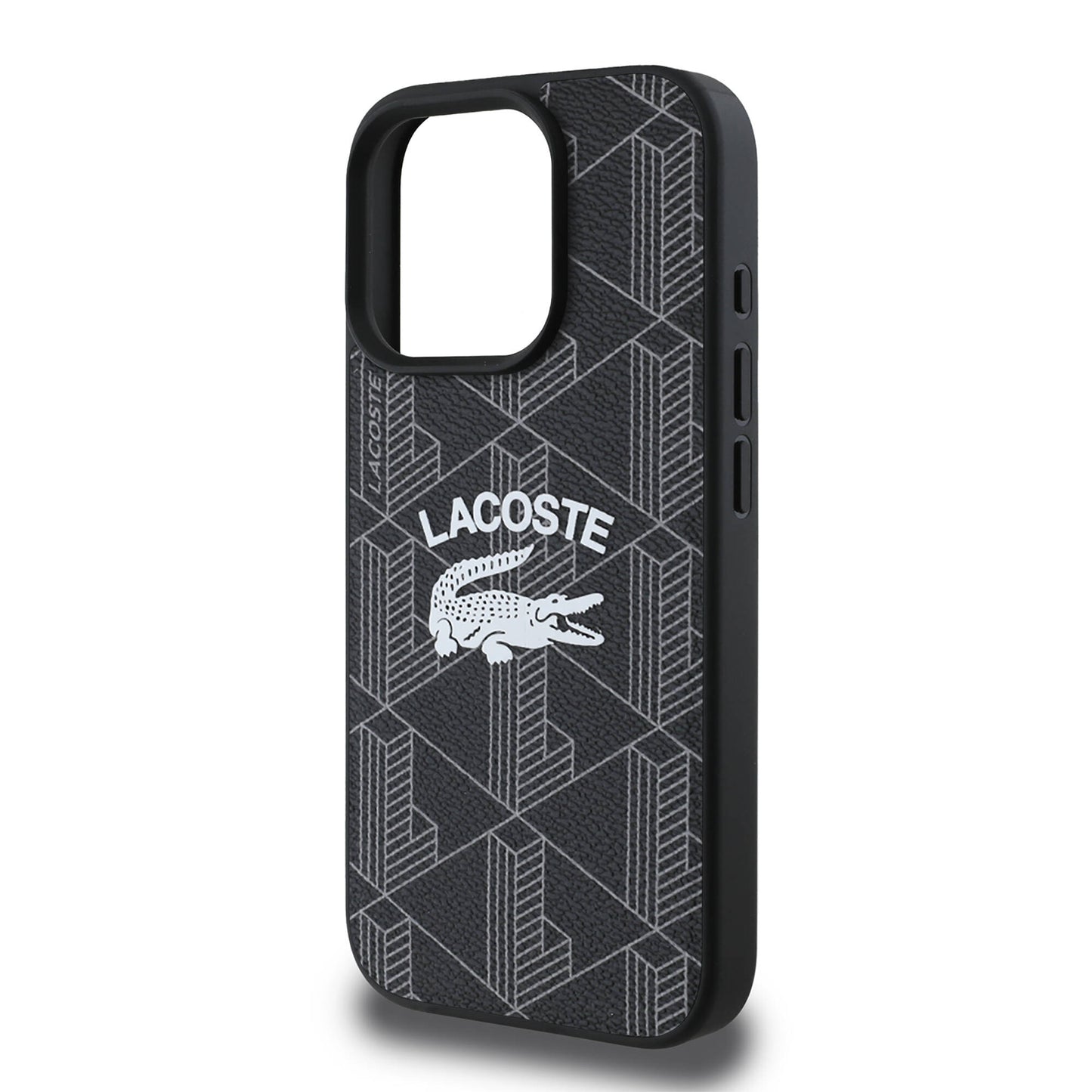 Apple iPhone 16 Pro Case Lacoste Original Licensed M-safe Charging Feature Mono Vintage Logo Cover Navy Blue