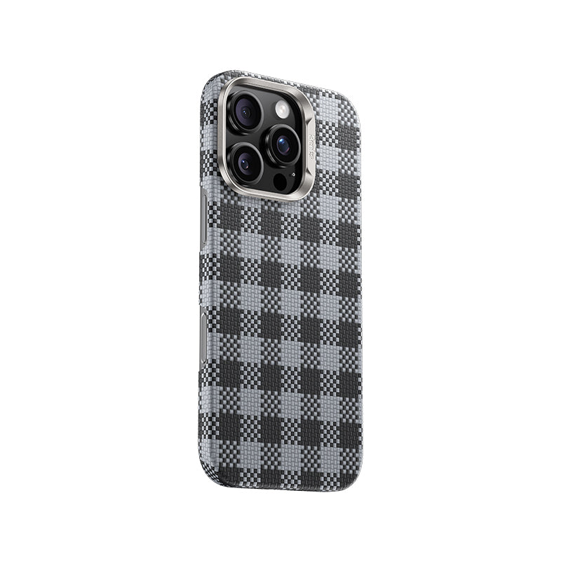Apple iPhone 16 Pro Case M-safe Charging Feature Plaid Design Benks ArmorVichy Kevlar Cover Red