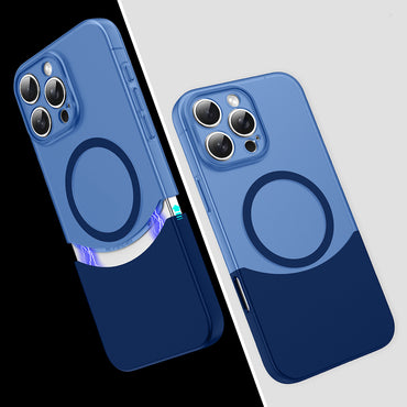 Apple iPhone 16 Pro Case M-Safe Charging Magnetic Zore Double Cover Navy Blue