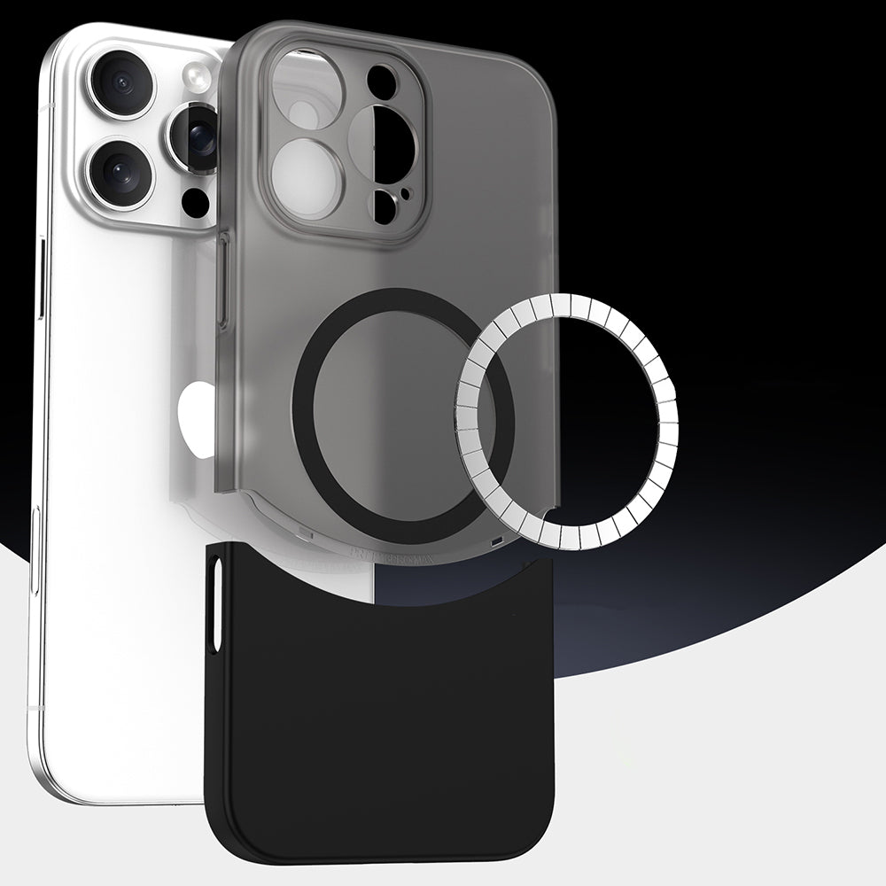 Apple iPhone 16 Pro Case M-Safe Charging Magnetic Zore Double Cover Navy Blue