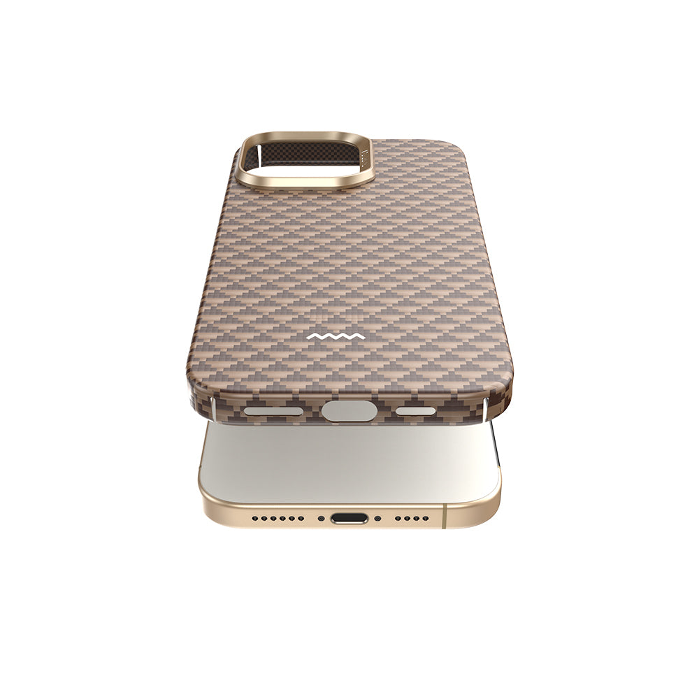 Apple iPhone 16 Pro Kılıf M-safe Şarj Özellikli Raptic Aramid Skin Origin Serisi Kapak Lacivert