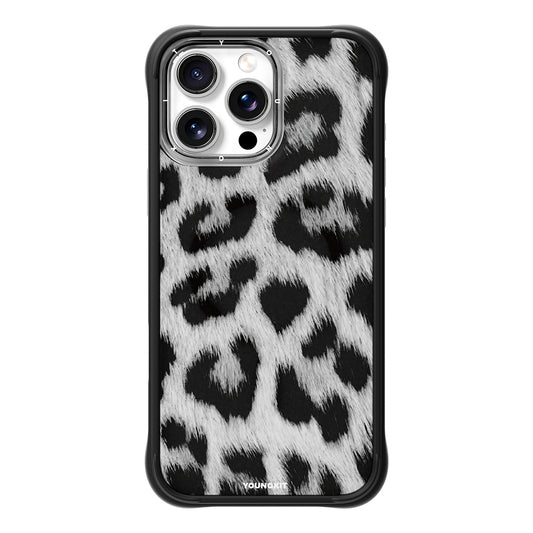 Apple iPhone 16 Pro Case M-safe Charging Feature Youngkit Leopard Series Cover Black