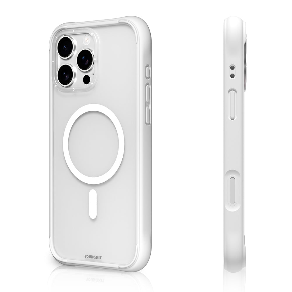 Apple iPhone 16 Pro Kılıf M-safe Şarj Özellikli Youngkit Macaroon Serisi Kapak Açık Yeşil