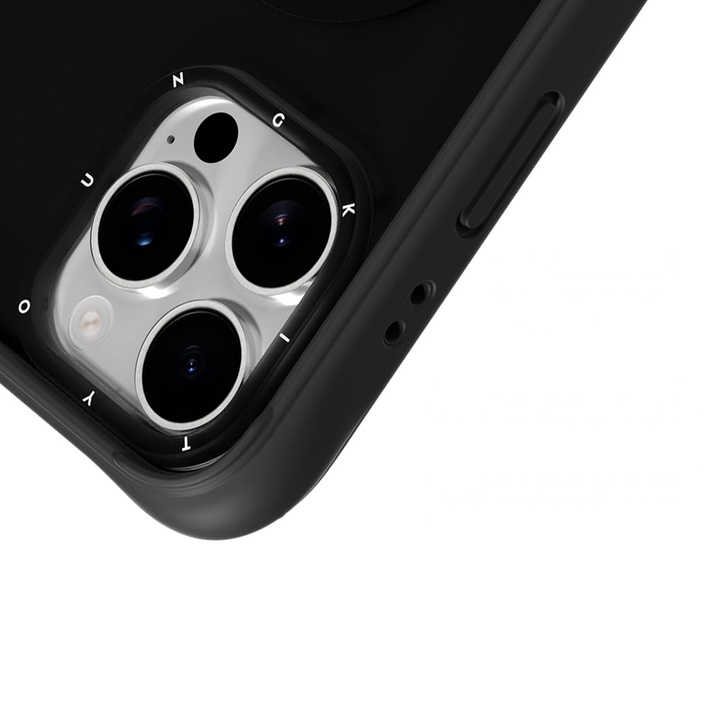 Apple iPhone 16 Pro Kılıf M-safe Şarj Özellikli Youngkit Macaroon Serisi Kapak Siyah