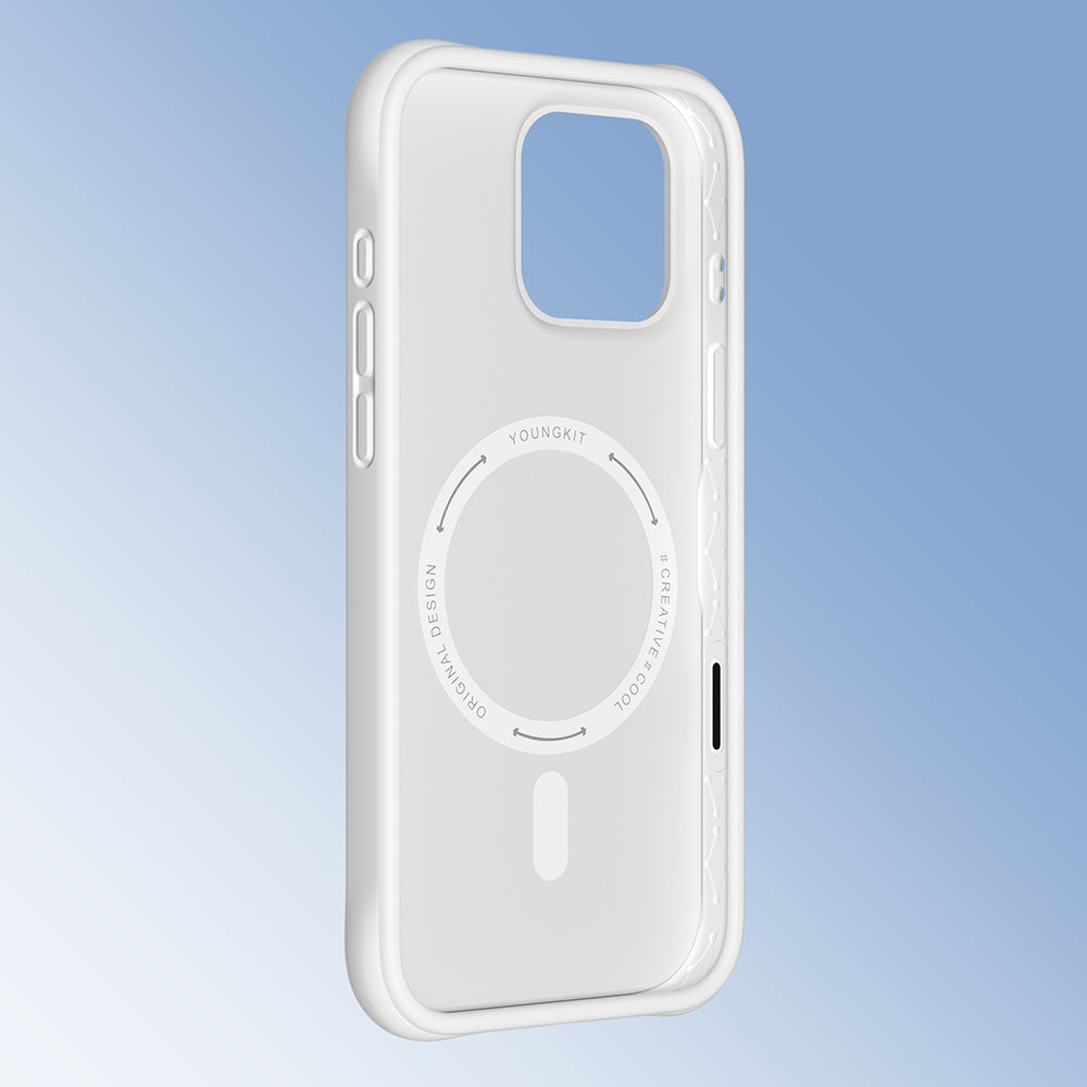 Apple iPhone 16 Pro Kılıf M-safe Şarj Özellikli Youngkit Macaroon Serisi Kapak Siyah