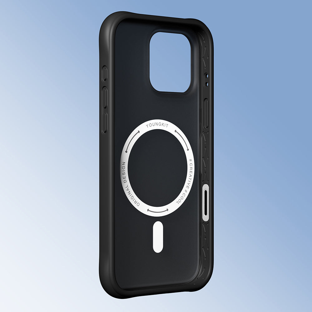 Apple iPhone 16 Pro Kılıf M-safe Şarj Özellikli Youngkit Macaroon Serisi Kapak Mavi