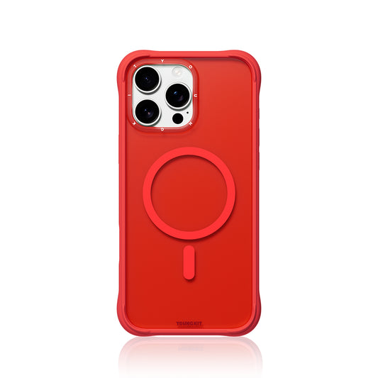 Apple iPhone 16 Pro Case M-safe Charging Feature Youngkit Macaroon Series Cover Red