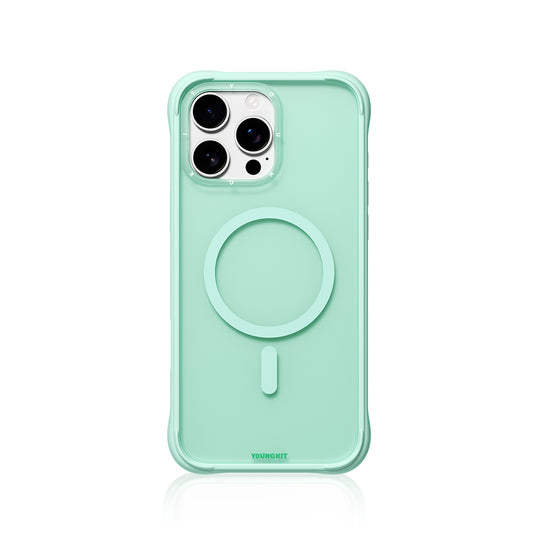 Apple iPhone 16 Pro Case M-safe Charging Feature Youngkit Macaroon Series Cover Light Green