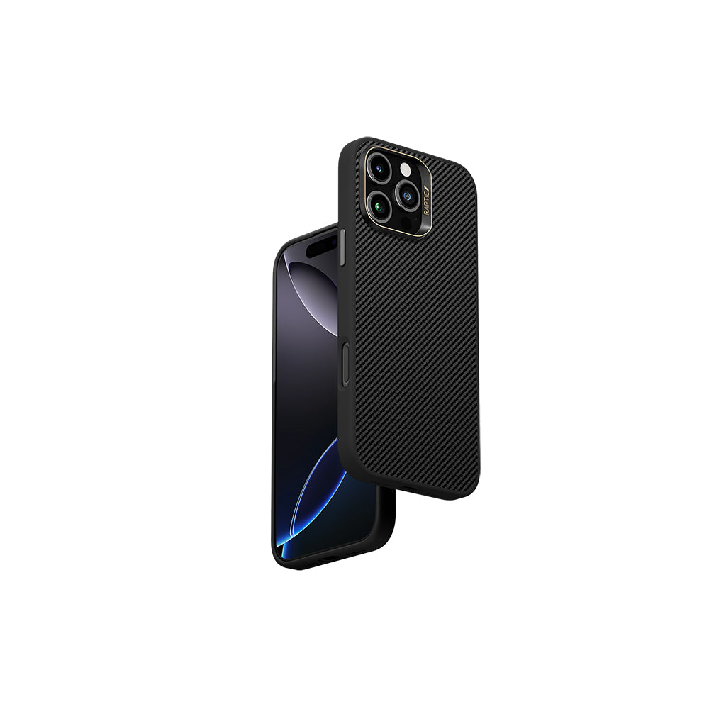 Apple iPhone 16 Pro Case with M-Safe Charging Feature, 600D Metal Camera Frame, Raptic Aramid Fiber Series Cover, Black