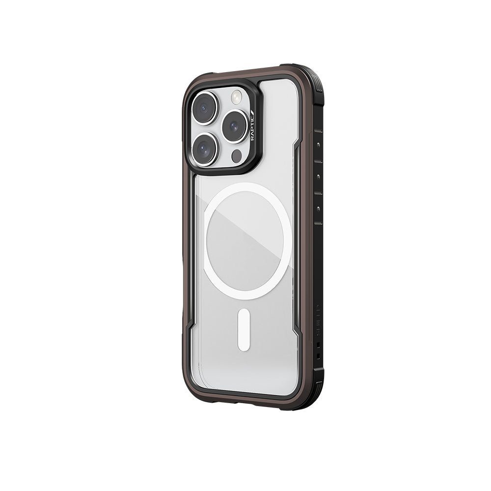 Apple iPhone 16 Pro Case M-safe Charging Feature Airbag Raptic Shield Series Transparent Back Cover Black