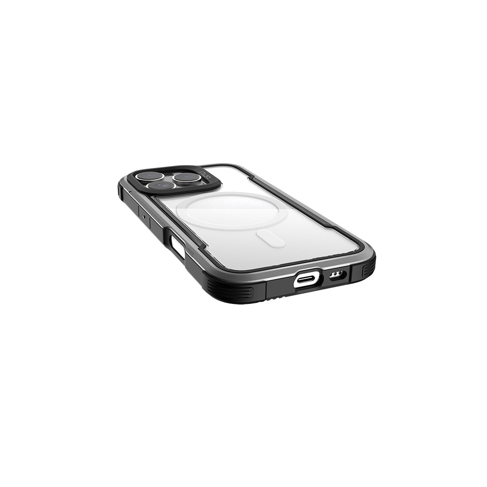 Apple iPhone 16 Pro Case M-safe Charging Feature Airbag Raptic Shield Series Transparent Back Cover Brown