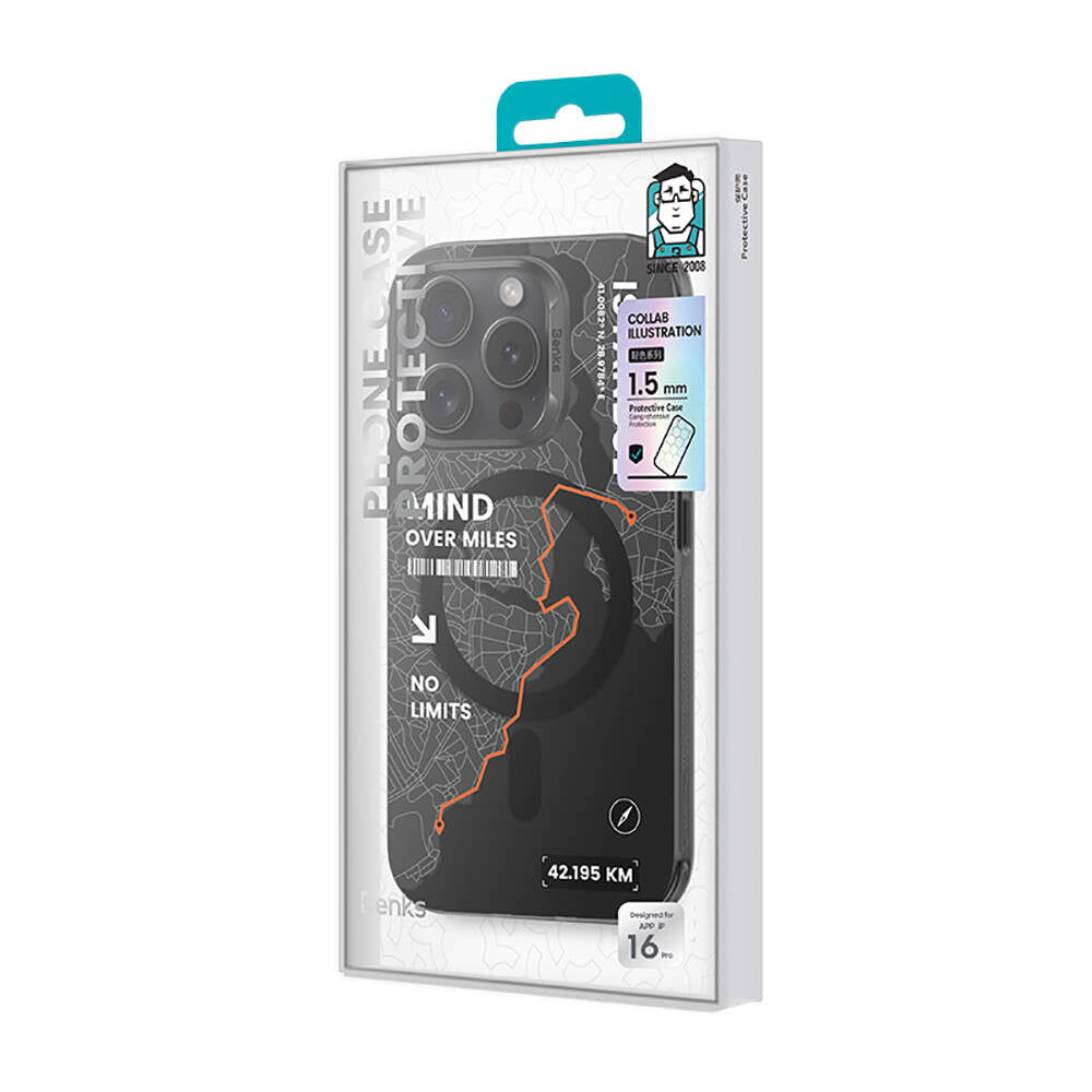 Apple iPhone 16 Pro Kılıf M-safe Şarj Özellikli Benks City Serisi Kapak Siyah