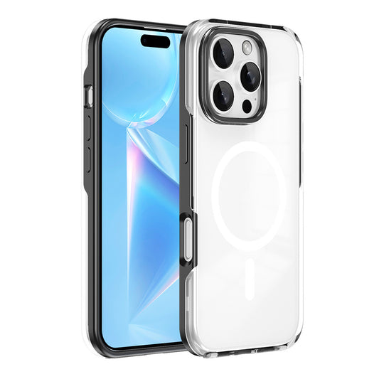 Apple iPhone 16 Pro Case Zore Polar Cover with M-Safe Charging Feature and Removable Back Cover Black