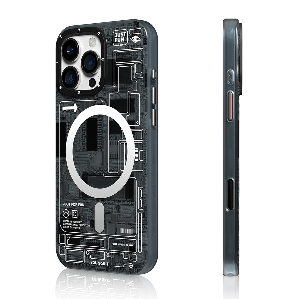 Apple iPhone 16 Pro Case M-safe Charging Feature Camera Control Button Youngkit Technology Series Cover Gray
