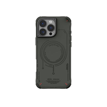 Apple iPhone 16 Pro Kılıf M-safe Şarj Özellikli Metal Kamera Çerçeveli Skinarma Mecha Serisi Kapak Mavi