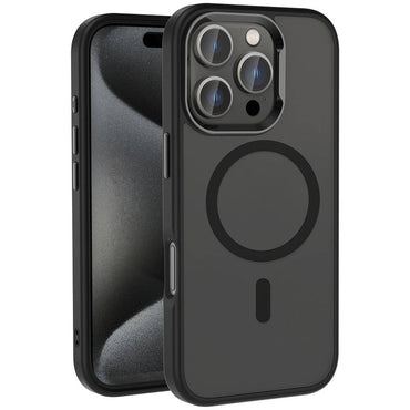 Apple iPhone 16 Pro Case M-safe Charging Feature Shiny Camera Frame Zore Costume Cover Rose Brown