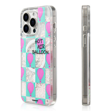 Apple iPhone 16 Pro Kılıf M-safe Şarj Özellikli Parlak Kumlu Sıvılı Youngkit Pink Dream Quicksand Serisi Kapak Pembe