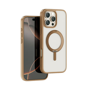 Apple iPhone 16 Pro Case M-safe Charging Feature Fingerprint-Proof Wiwu FGG-202 Armor Ultra Series Cover Gold