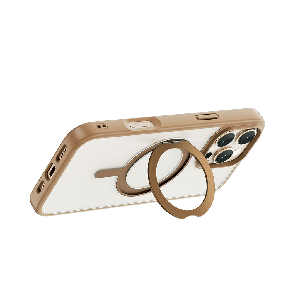Apple iPhone 16 Pro Case M-safe Charging Feature Fingerprint-Proof Wiwu FGG-202 Armor Ultra Series Cover Gold