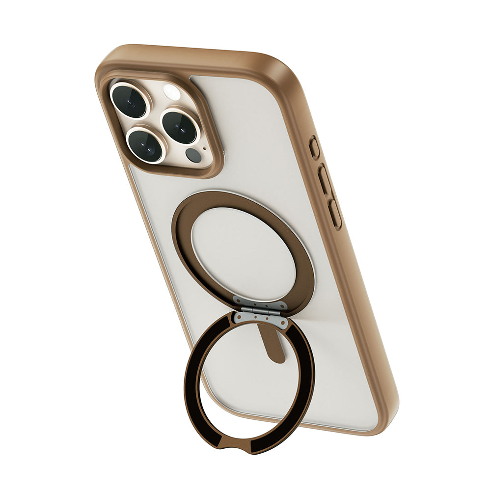 Apple iPhone 16 Pro Case M-safe Charging Feature Fingerprint-Proof Wiwu FGG-202 Armor Ultra Series Cover Gold