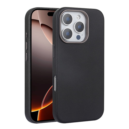 Apple iPhone 16 Pro Case M-safe Charging Function PU Leather Zore Adora Cover Black