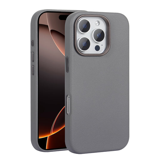 Apple iPhone 16 Pro Case M-safe Charging Function PU Leather Zore Adora Cover Gray