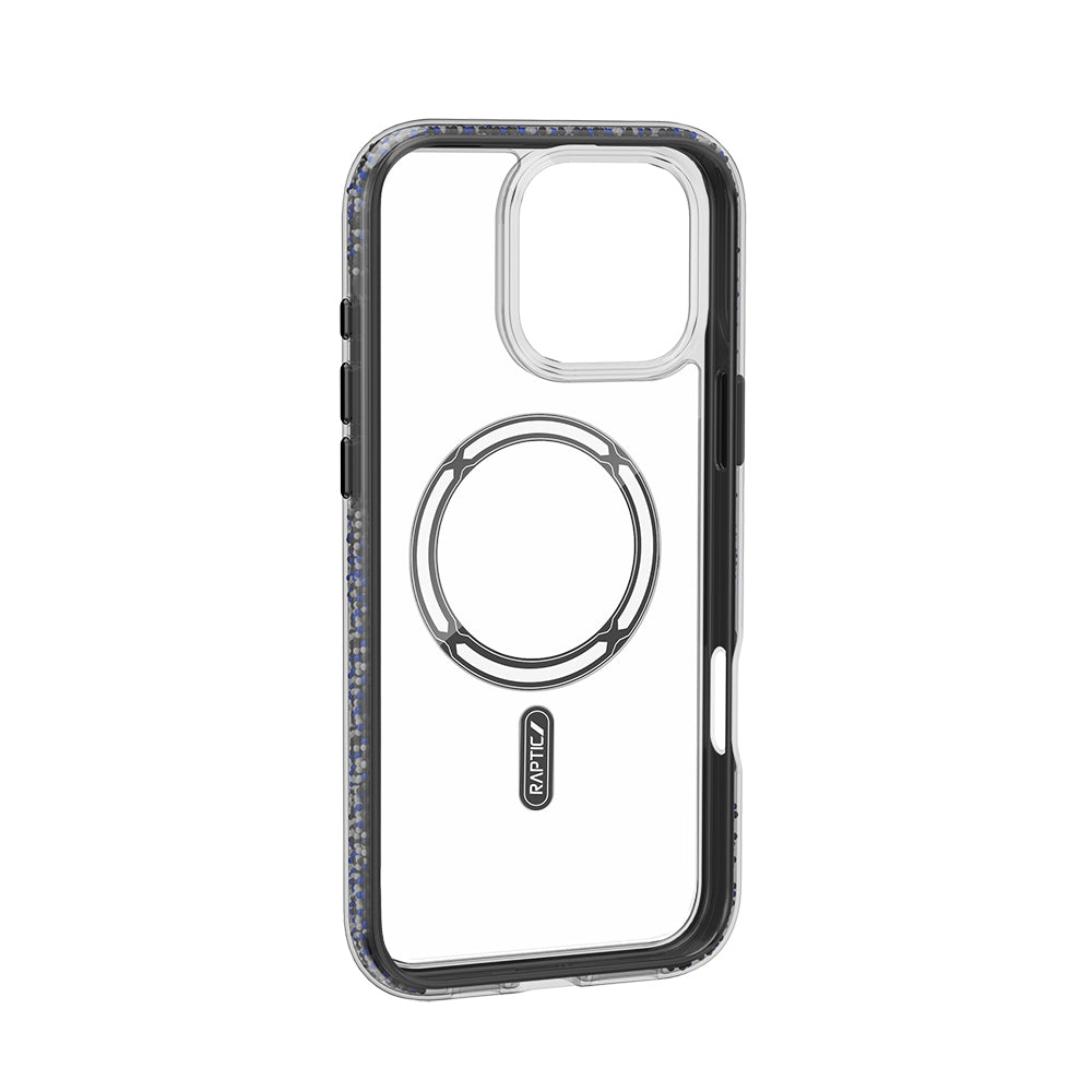 Apple iPhone 16 Pro Case M-safe Charging Feature Raptic AirJoy Series Beaded Transparent Cover Orange
