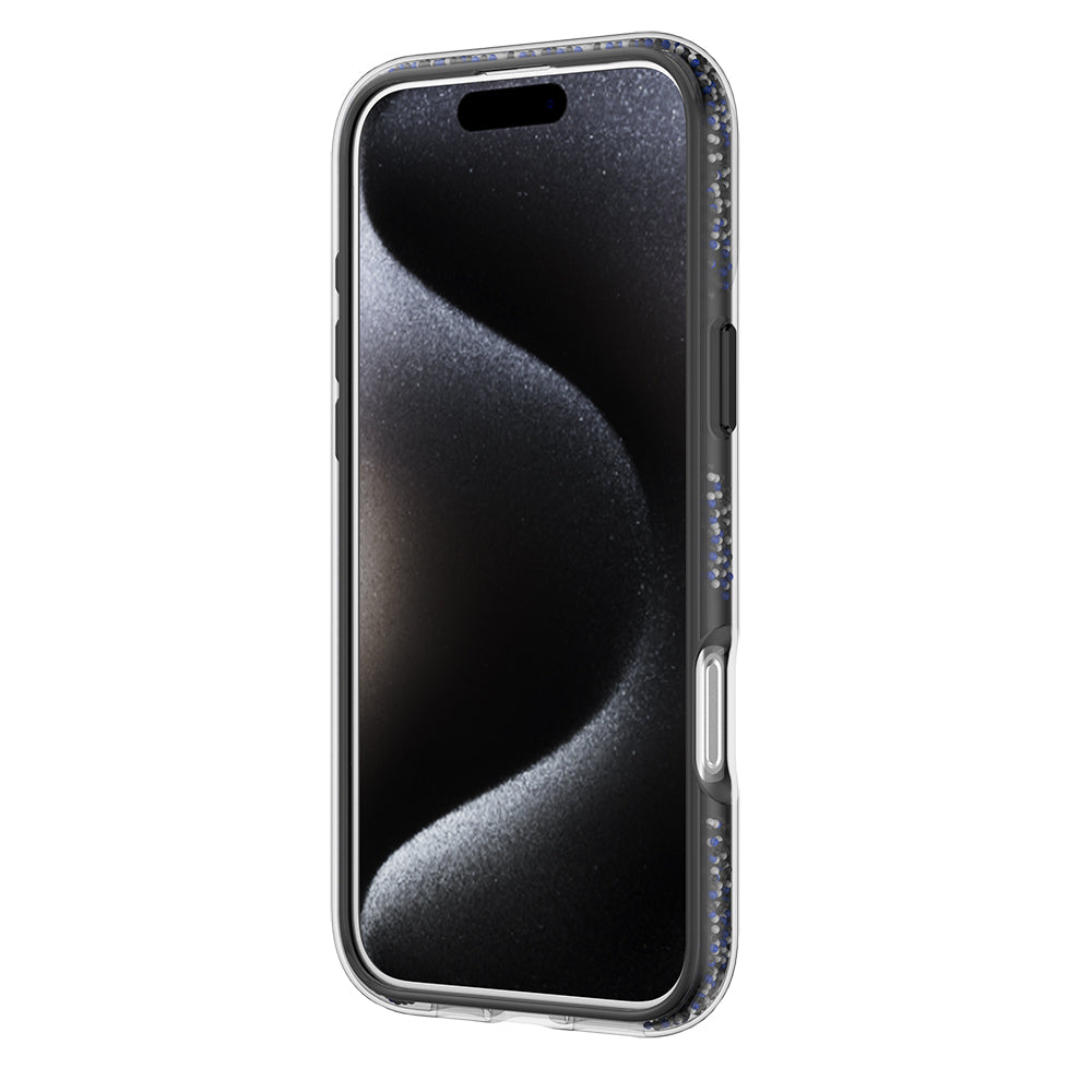 Apple iPhone 16 Pro Case M-Safe Charging Feature Raptic AirJoy Series Beaded Transparent Cover Black-Gray