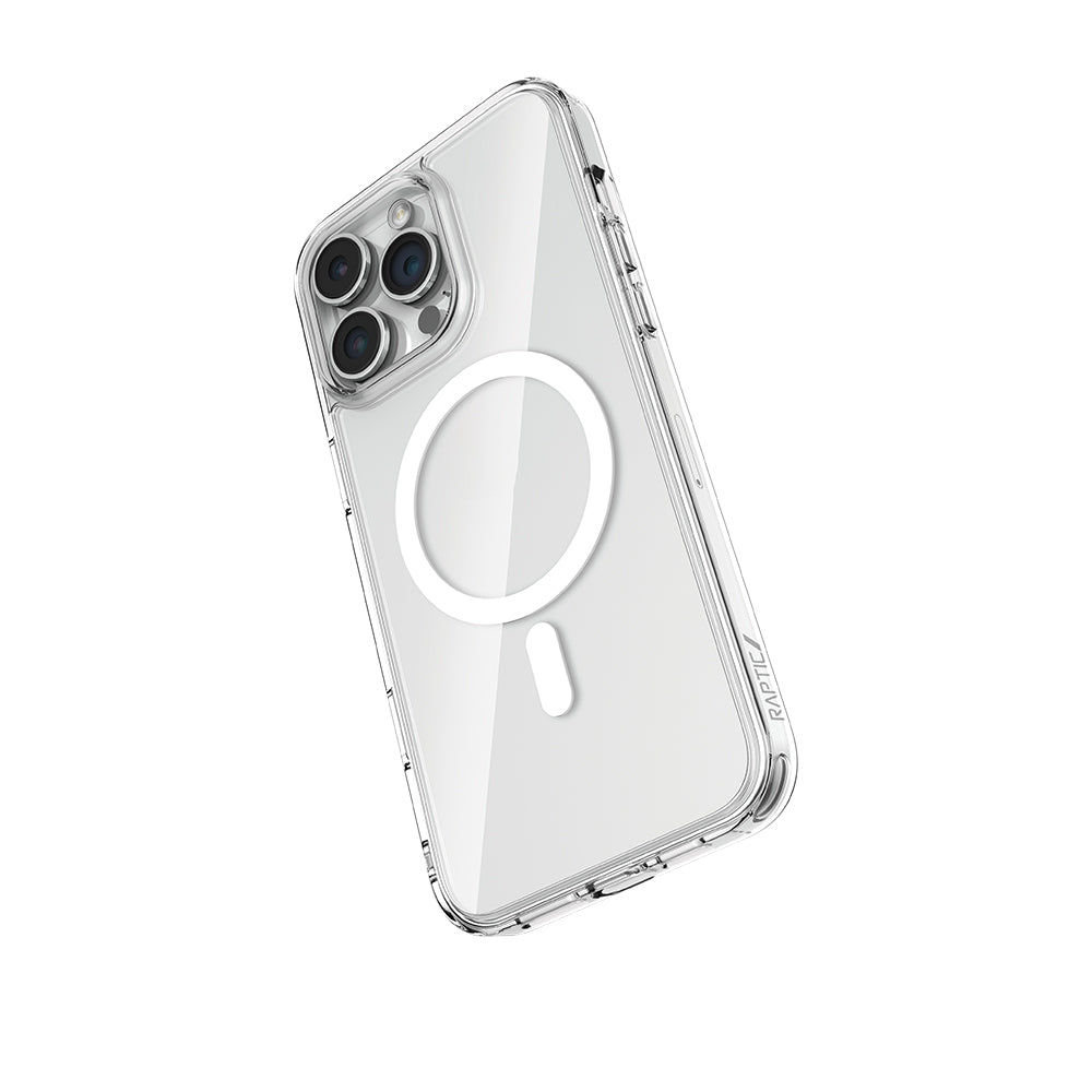 Apple iPhone 16 Pro Case M-safe Charging Feature Raptic Crystal M-safe Series Transparent Cover Transparent