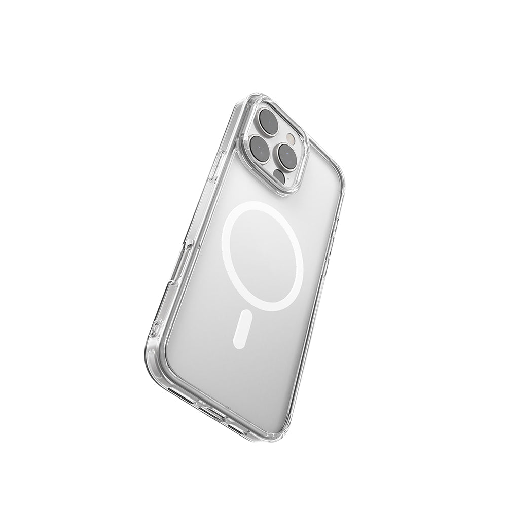 Apple iPhone 16 Pro Kılıf M-safe Şarj Özellikli Raptic Crystal M-safe Serisi Şeffaf Kapak Şeffaf