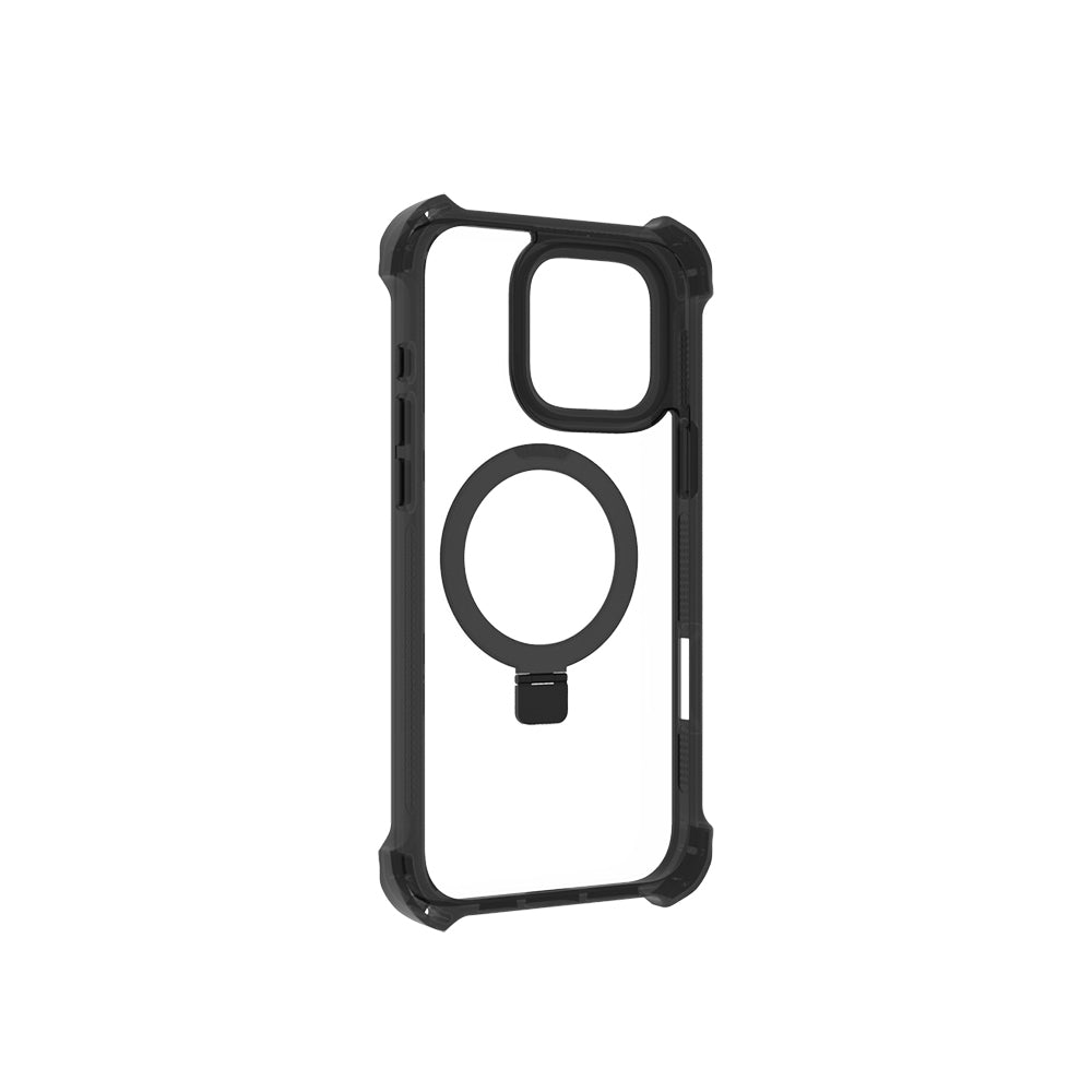 Apple iPhone 16 Pro Case M-safe Charging Feature Raptic Dual Series Transparent Stand Cover Black