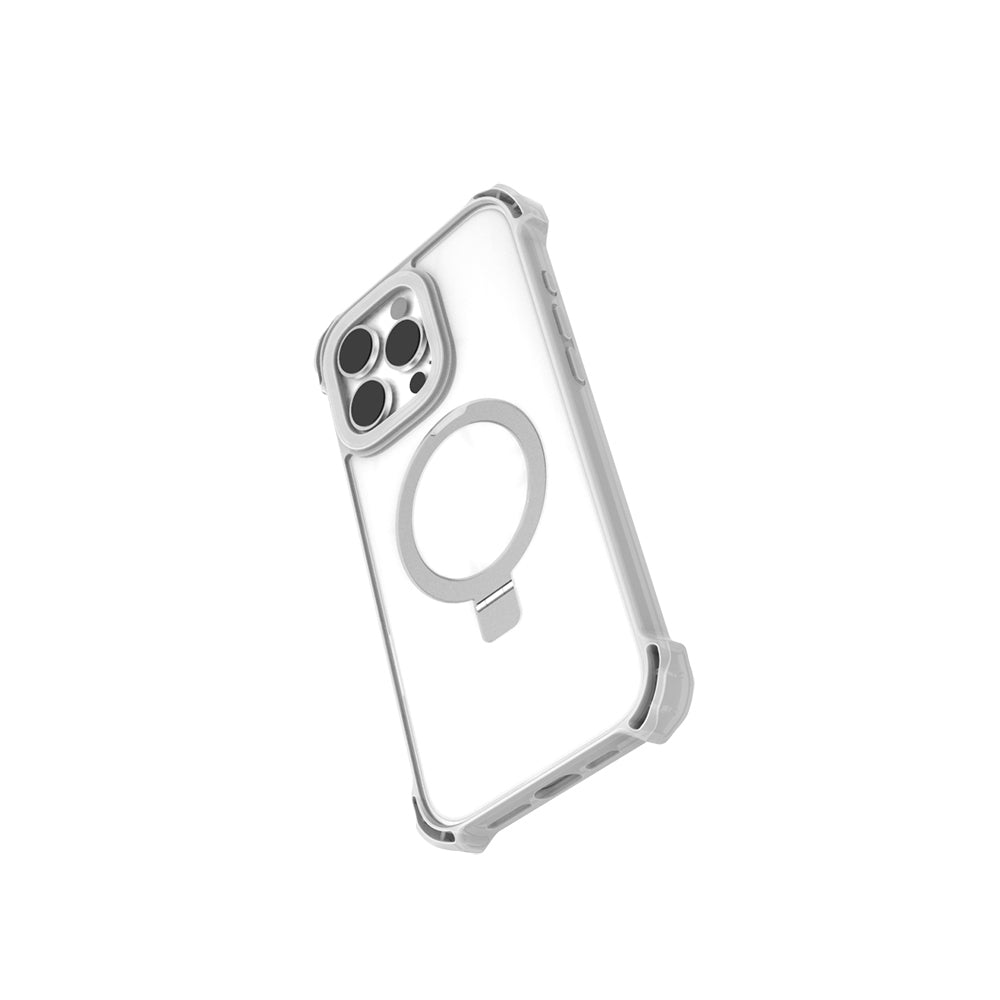 Apple iPhone 16 Pro Case M-safe Charging Feature Raptic Dual Series Transparent Stand Cover Transparent