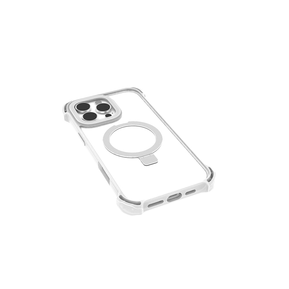 Apple iPhone 16 Pro Case M-safe Charging Feature Raptic Dual Series Transparent Stand Cover Transparent
