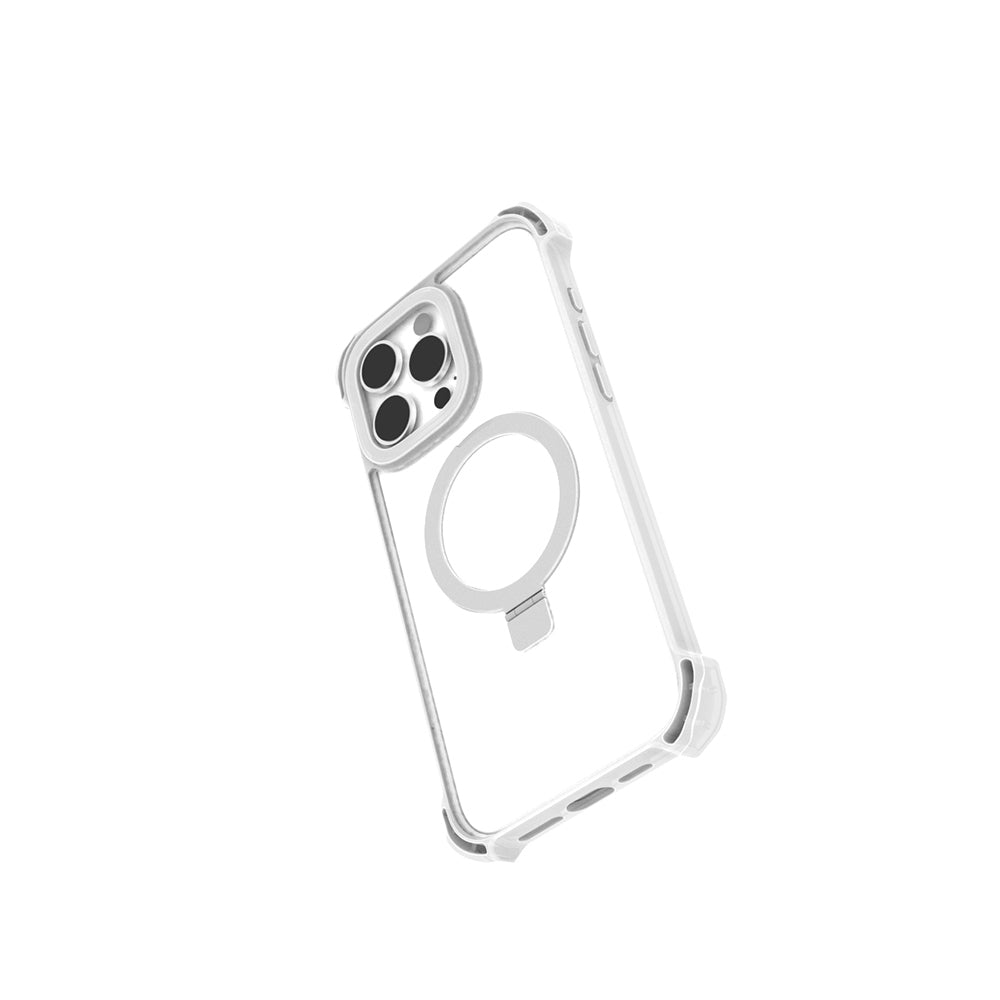 Apple iPhone 16 Pro Case M-safe Charging Feature Raptic Dual Series Transparent Stand Cover Transparent