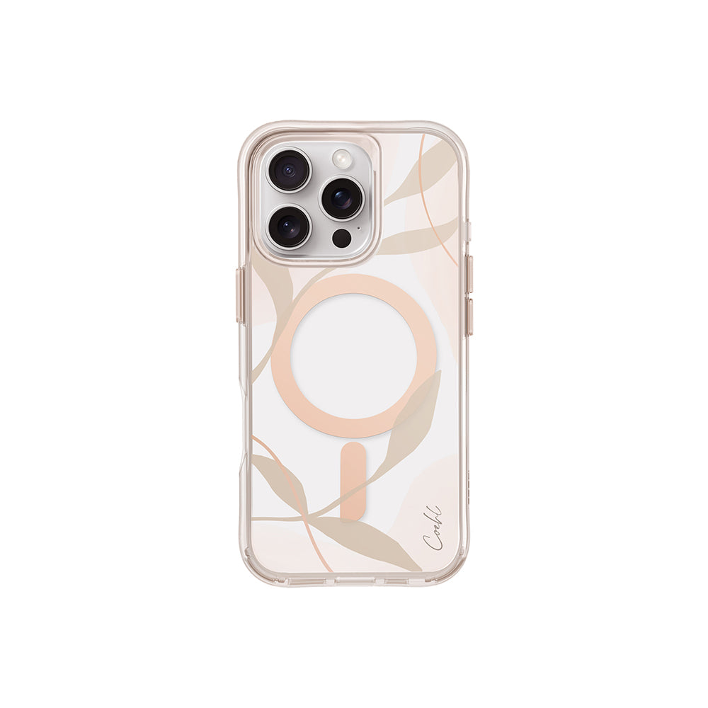 Apple iPhone 16 Pro Kılıf M-safe Şarj Özellikli Şeffaf Arka Yüzey Coehl Verdure Kapak Şeffaf