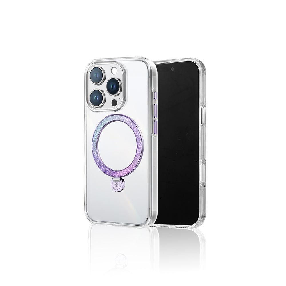 Apple iPhone 16 Pro Case M-safe Charging Stand Pynana Dancing Streamer Series Cover White
