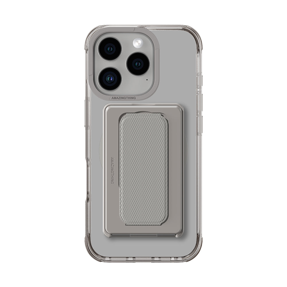Apple iPhone 16 Pro Kılıf M-safe Şarj Özellikli Standlı Set Amazingthing Omni Adventure Serisi Kapak Rose Gold
