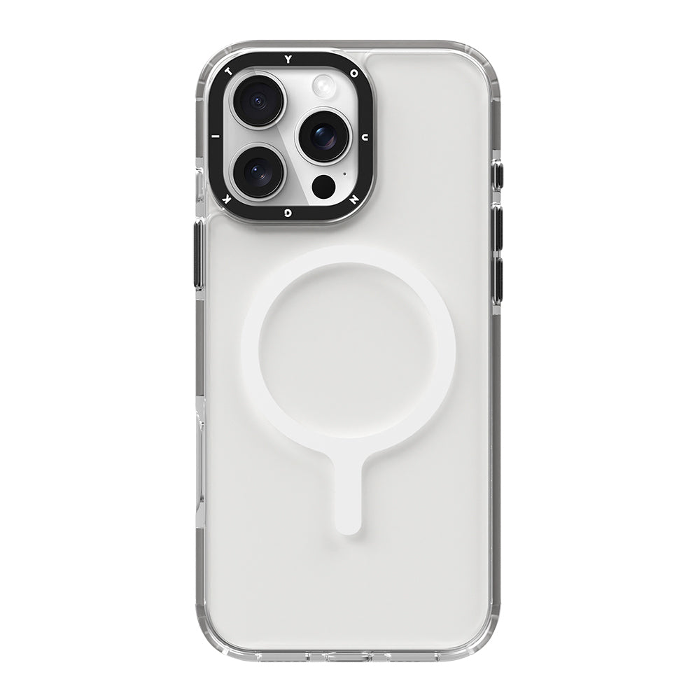 Apple iPhone 16 Pro Kılıf M-safe Şarj Özellikli YoungKit Crystal Color Serisi Kapak Gri