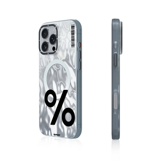 Apple iPhone 16 Pro Kılıf M-safe Şarj Özellikli Youngkit Mathematical Serisi Kapak Gümüş