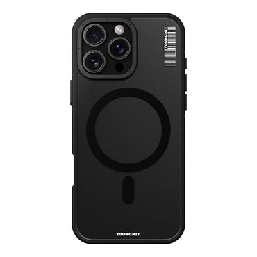 Apple iPhone 16 Pro Kılıf M-safe Şarj Özellikli Youngkit Rock Sand Serisi Kapak Mavi