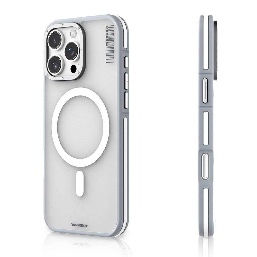 Apple iPhone 16 Pro Kılıf M-safe Şarj Özellikli Youngkit Rock Sand Serisi Kapak Siyah