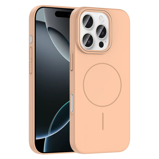 Apple iPhone 16 Pro Case Zore Ruby Hard Cover Desert Titanium with M-Safe Charging Function