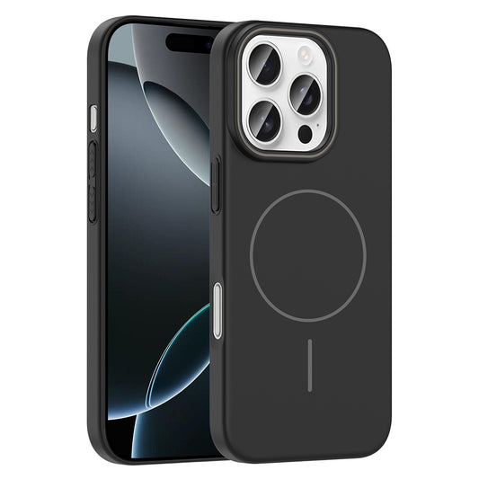 Apple iPhone 16 Pro Case Zore Ruby Hard Cover Black with M-Safe Charging Feature