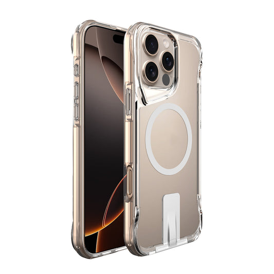 Apple iPhone 16 Pro Case M-safe Charging Feature Zore T-Max Stand Cover Transparent